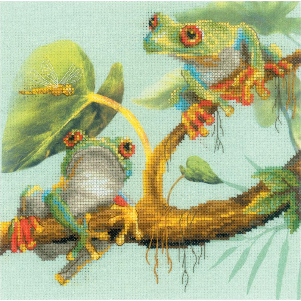 Frogs (14 count) Stamped Cross Stitch Kit